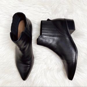 HALOGEN Skylar Leather Pointy Toe Chelsea Bootie